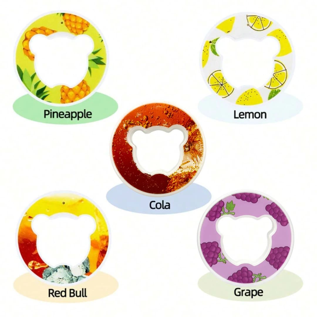 7/5pcs Bear Fruit Drink Flavor Pods Air Flavor Pods Water Bottle Flavor Caps Fruit Scent Pods for Water Bottles Sports Tool - 5