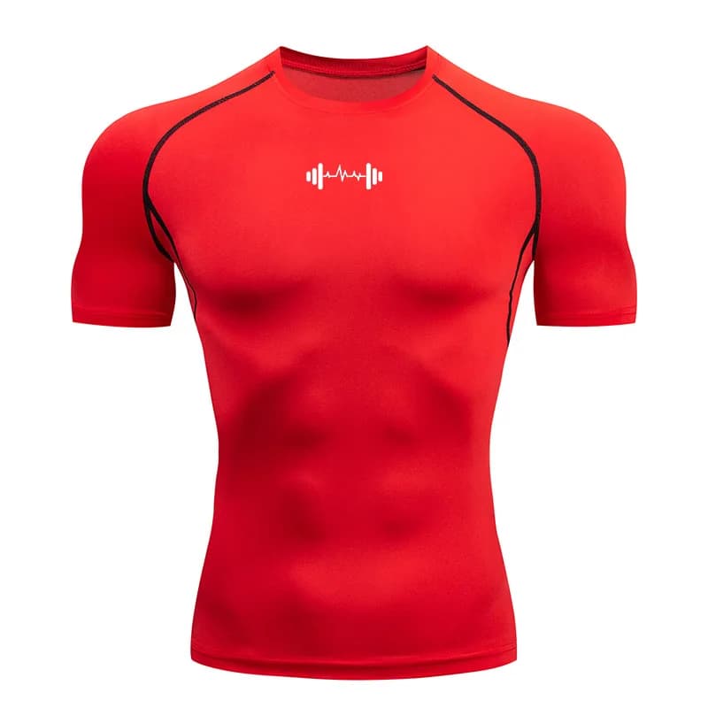 Compression T Shirt Men Summer Sportswear Running T-shirt Elastic Quick Dry Sport Tops Tee Athletic Gym Workout Shirts Men - 3