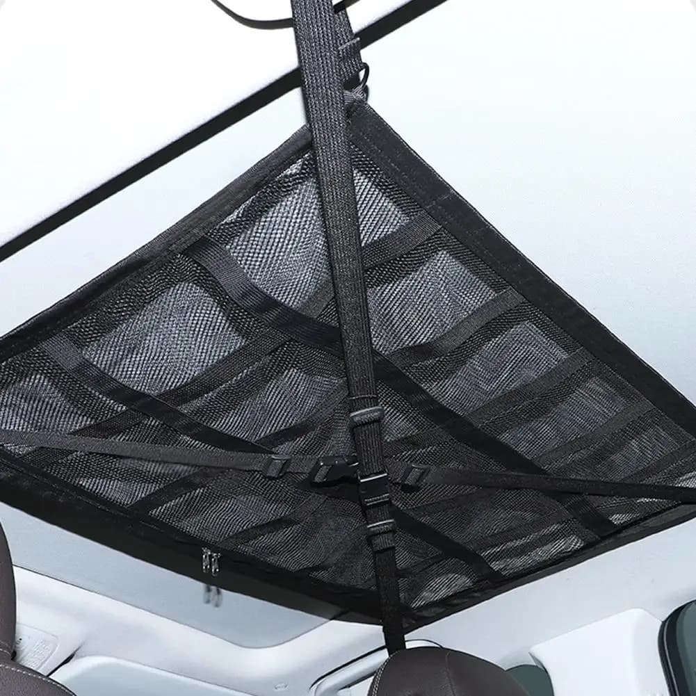 منظم تخزين لسقف السيارة، حقيبة شبكية قوية، سعة كبيرة، حقيبة تخزين لإكسسوارات التخييم، خيمة سقف