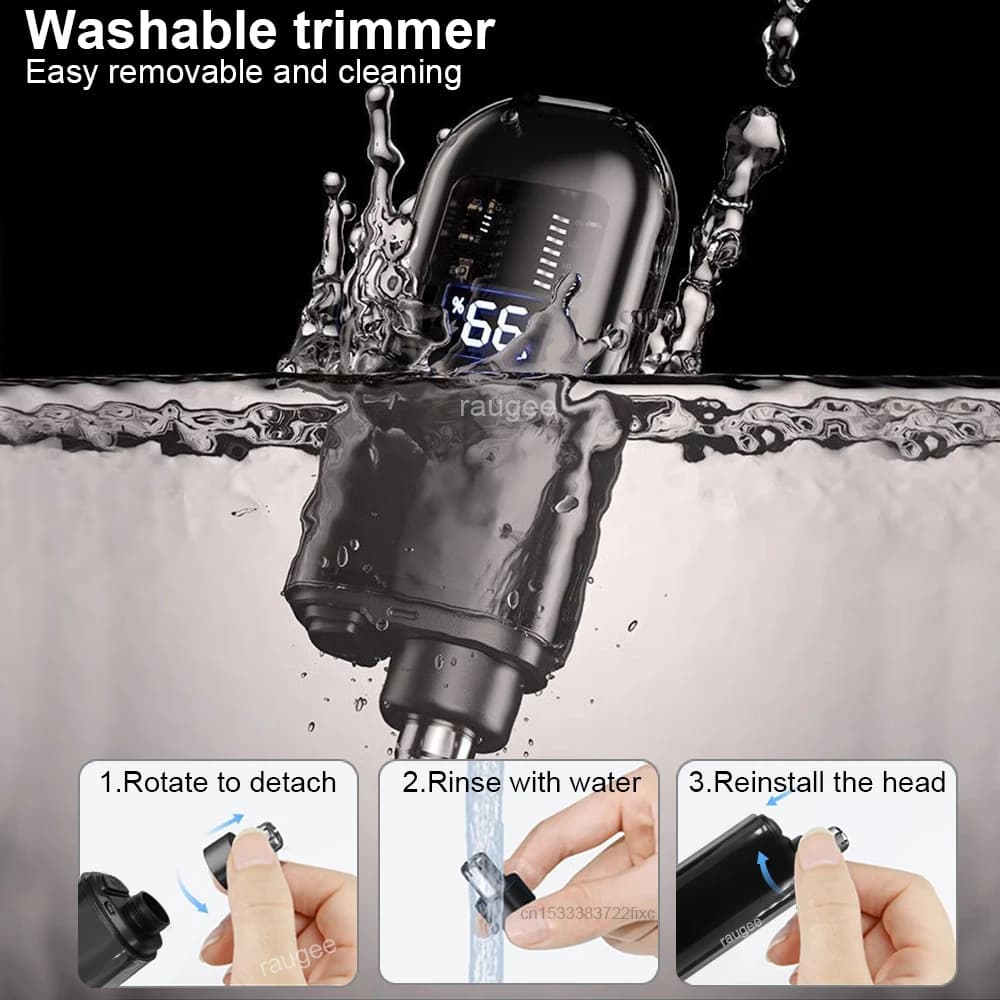 Nose Hair Trimmer for Men Rechargeable High-Speed Nose Hair Trimmer Portable Ear Hair Removal Shaver Compact Grooming Tool - 4