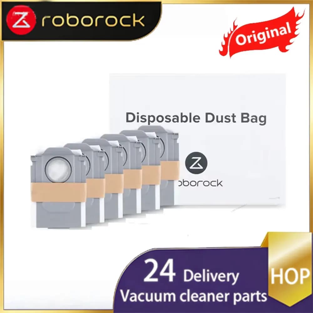أكياس غبار أصلية Roborock s8 maxv ultra/qrevo curv/Edge/qrevo series/saros 10r/saros 10 قابلة للتصرف إكسسوارات مكنسة