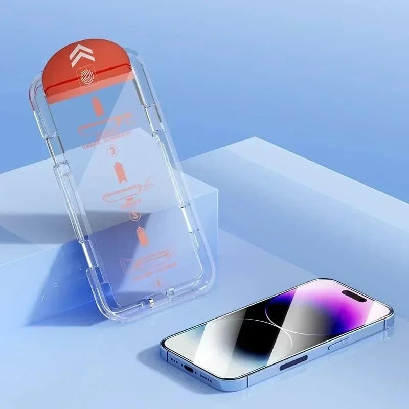 واقي شاشة بطبقة كارهة للزيوت خالي من الغبار سهل التركيب لهواتف آيفون 14 و11 و13 و12 و15 برو ماكس ميني XS X XR 17 و16 بلس زجاج - 6