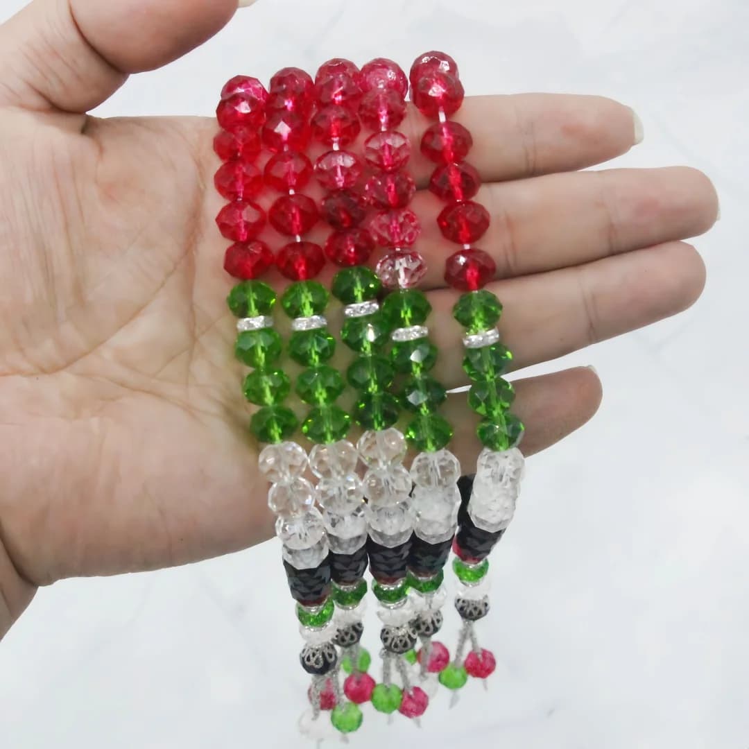 5 حزم مسبحة مسلمة ملونة 10 ملم 33 حبة فاصل محراب عد تصميم رائع مسبحة صلاة - 2