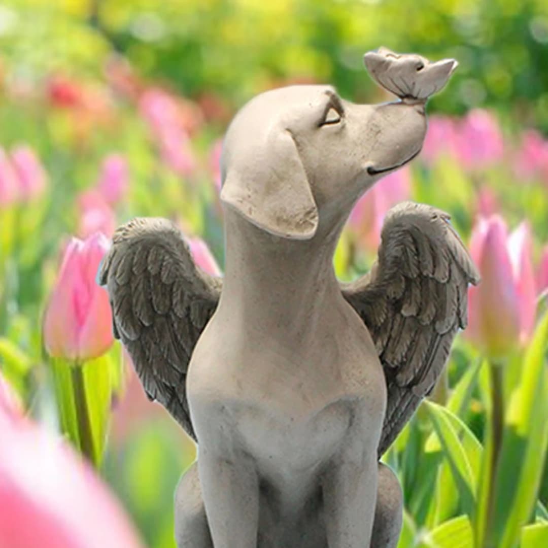 1pc Angel Dog Memorial Statue, Pet Memorial Stone For Dogs, Angel Dog Memorial Gifts, Dog Passing Away Bereavement Gifts, Pets G - 5