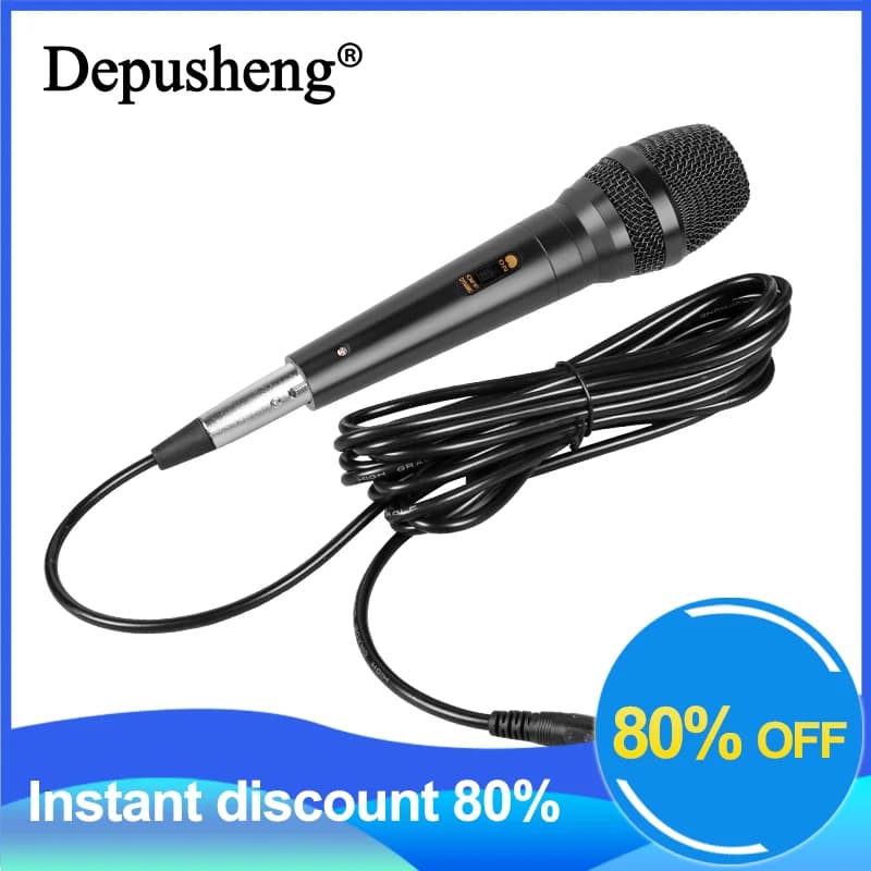6.35MM Professional Wired Dynamic Microphone Cardioid Pickup Depusheng C1 Portable Handheld Mic For KTV Karaoke Stage Singing
