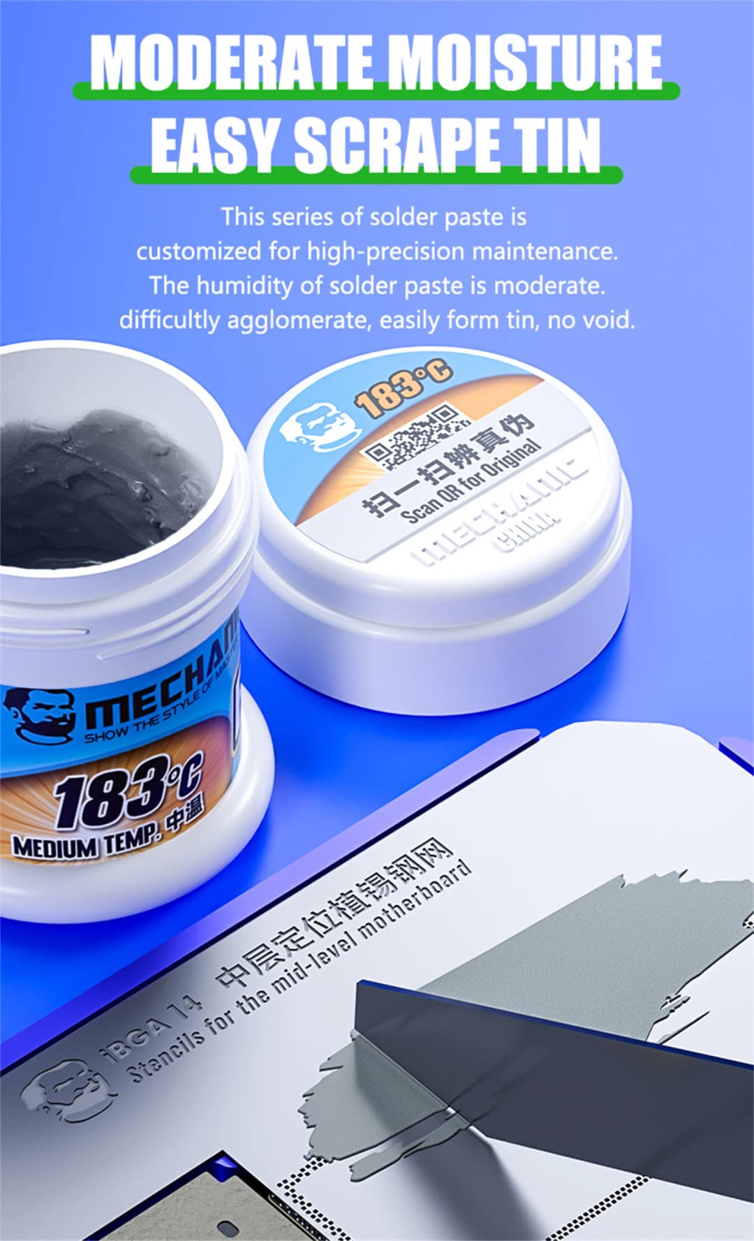 MECHANIC OFFICIAL XG50 XGSP50 Solder Tin Paste Melting Point 183℃ Soldering Flux Paste For Phone PCB Board SMD Chips Repair - 4