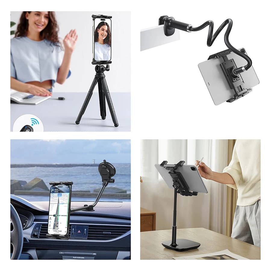 Tablet Holder Tripod Accessories for iPad Mobile Phone Universal Clip Fixer Portable Horizontal and Vertical Shooting - 6