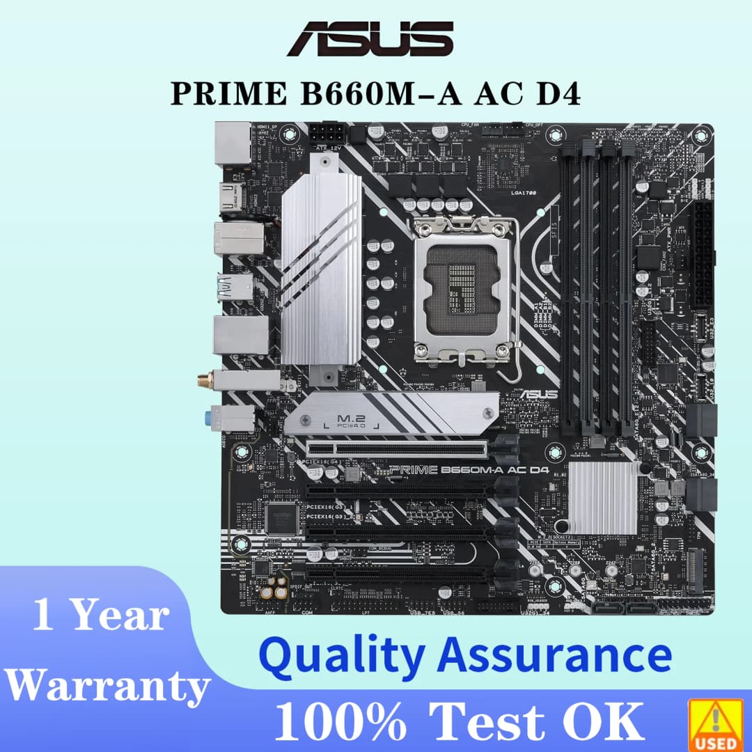 لوحة أم ASUS PRIME B660M-A AC D4 مقبس LGA1700 معالج DDR4 5333(OC) ذاكرة مجموعة شرائح B660 لوحة رئيسية mATX - 2