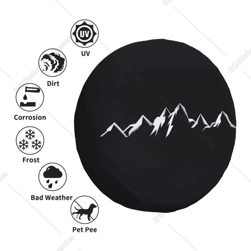 غطاء إطار احتياطي مخصص للجبال لسيارات ميتسوبيشي جيب آر في إس يو في كامبير غطاء حماية إطار السيارة البحري مقاس 14" 15" 16" 17" بوصة - 5