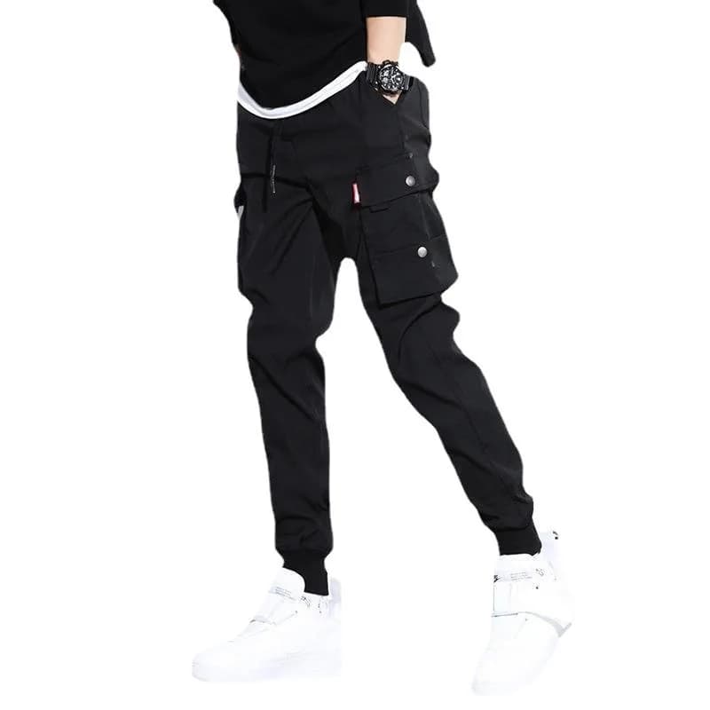 2025 New Trendy Solid Color Pants, Multi Flap Pocket Men's Cargo Pants, Loose Casual Outdoor Pants, Men's Work Pants oversized - 4