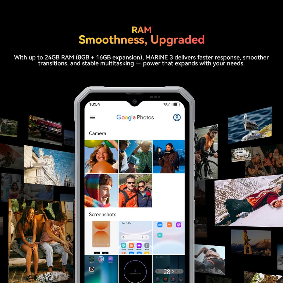 Global version Blackview OSCAL Marine 3 Rugged Smartphone Android 16 6.56" HD+IPS Display 24GB(8GB+16GB)+256GB NFC Mobile Phone - 6