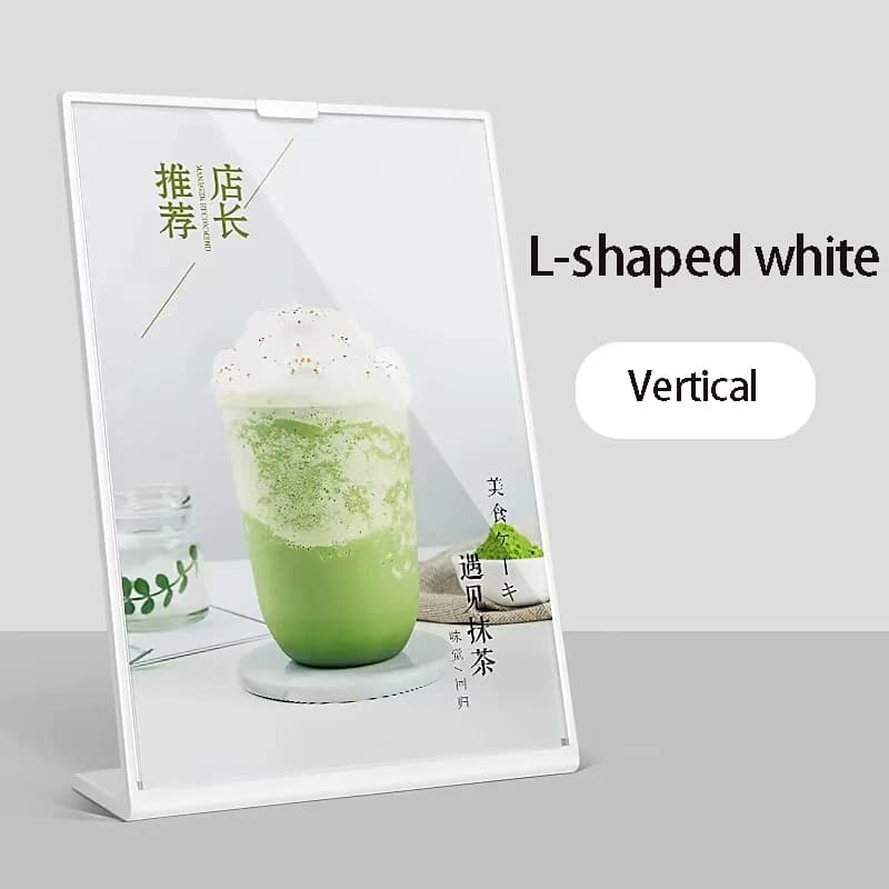Acrylic panel menu display rack A4 A5 A6, L-shaped vertical table card table card high-end plastic wine plate catalog menu - 5