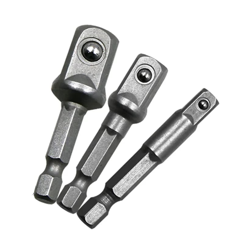 مجموعة محولات سوكيت من الفولاذ الكروم فاناديوم بعمود سداسي 1/4" 3/8" 1/2" مع قضبان تمديد مثقاب مجموعة أدوات طاقة TF003 - 3