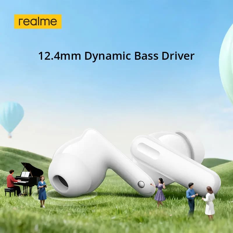 realme TechLife Buds TWS Earphone 12.4mm Dynamic Bass Driver Up to 36h Long Battery Life Dual-Device Connection Bluetooth 5.4 - 4