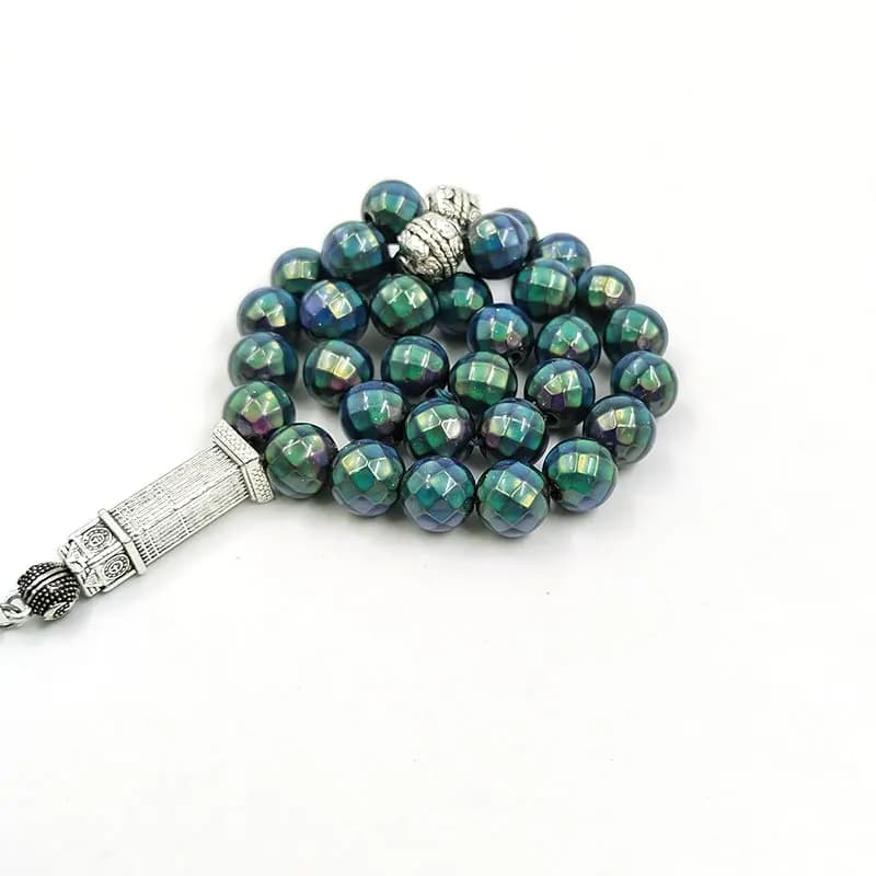 مسبحة صلاة تغير لون الهيماتيت الطبيعي ، هدية إسلامية ، مسبحة إسلامية ، مسبحة 33 - 4