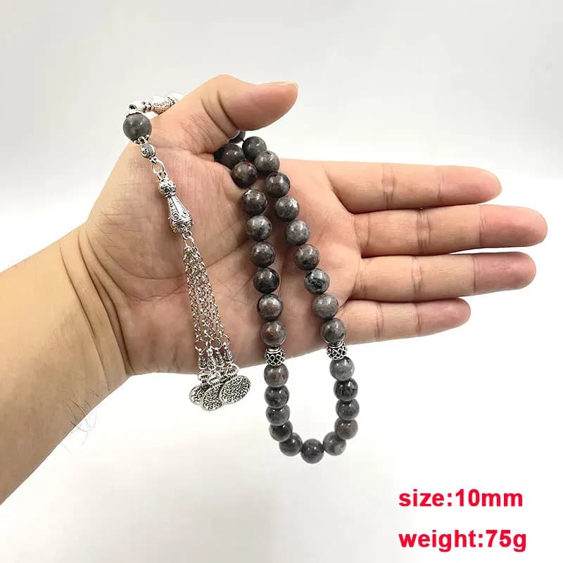 Tasbih Natural flame stone islamic gemstone bracelet turkish prayer beads Ramadan Arabic Accessories Eid gift misbaha - 6