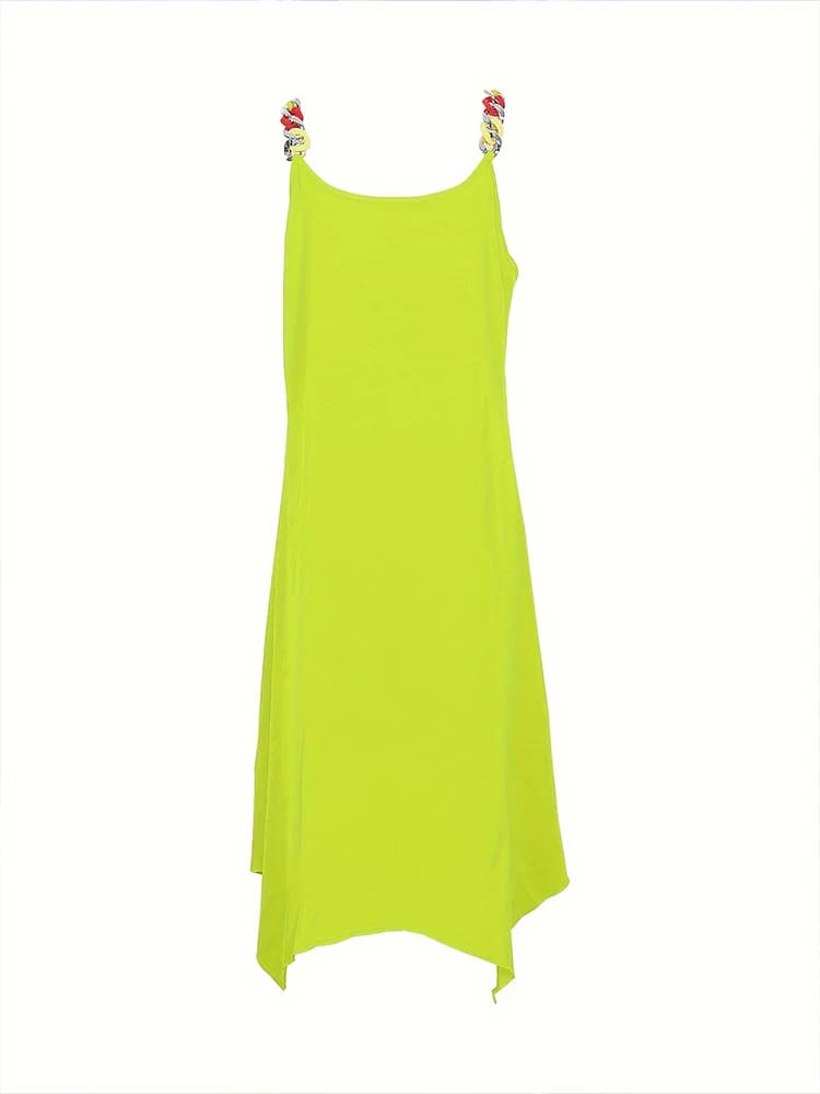 فساتين سهرة نسائية بمقاسات كبيرة بدون أكمام وبدون حمالات وياقة دائرية لون موحد فساتين مثيرة أفضل خيار للصيف - 2