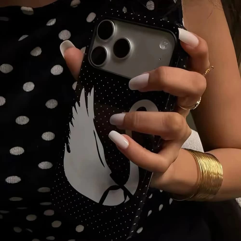 Black and White Swan Polka Dots Phone Case For iPhone 17 Air 16 Pro Max 15 14 Plus 13 12 11 Pro Shockproof Silicone Back Cover - 4