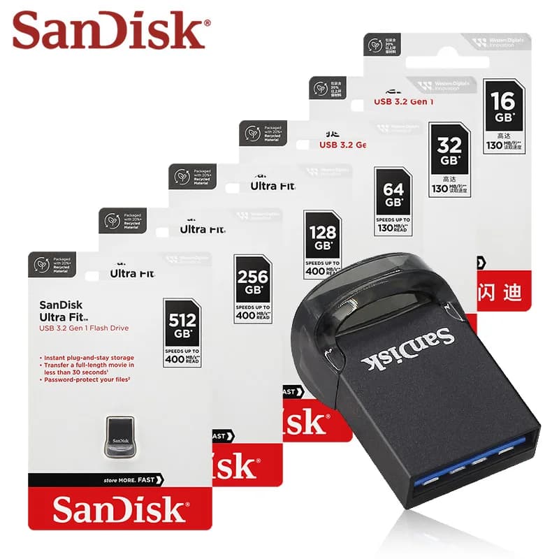 محرك أقراص فلاش Sandisk C430 بسرعة عالية تصل إلى 400 ميجابايت/ثانية مع RescuePRO ومحرك أقراص الإبهام Plug and Play بسعات 32 جيجابايت و64 جيجابايت و128 جيجابايت و256 جيجابايت و512 جيجابايت