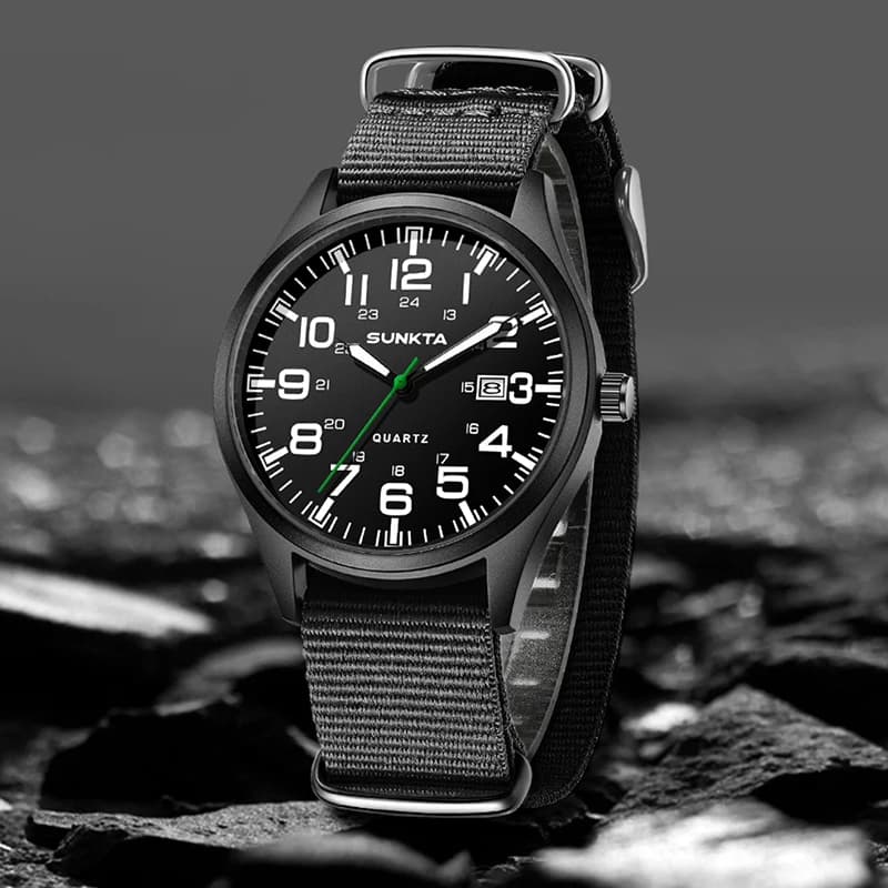 LIGE SUNKTA Fashion Luminous Watches for Men Casual Military Nylon Strap Waterproof Arabic Numerals Quartz Big Dial Watch Men - 4