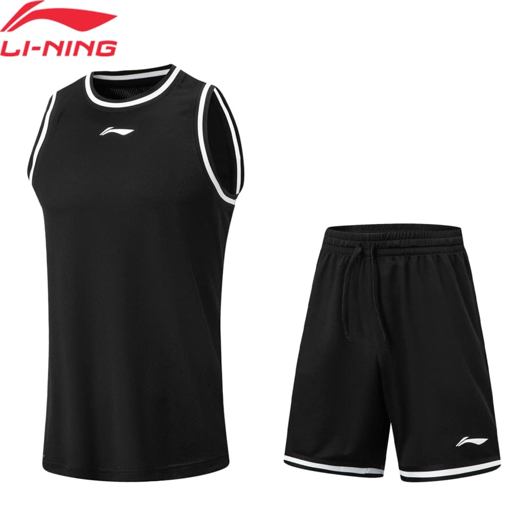 Li-Ning Men's CBA Basketball Game Set LN DRY Polyester Soft Breathable LiNing Professional Sport Sleeveless Top & Shorts AATW005