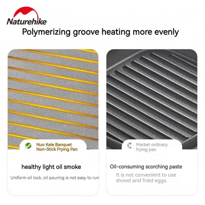 Naturehike Camping Frying Pan Cookware Folding Non-stick Pan Outdoor Ultralight Portable Easy Clean Grill BBQ Plate - 6