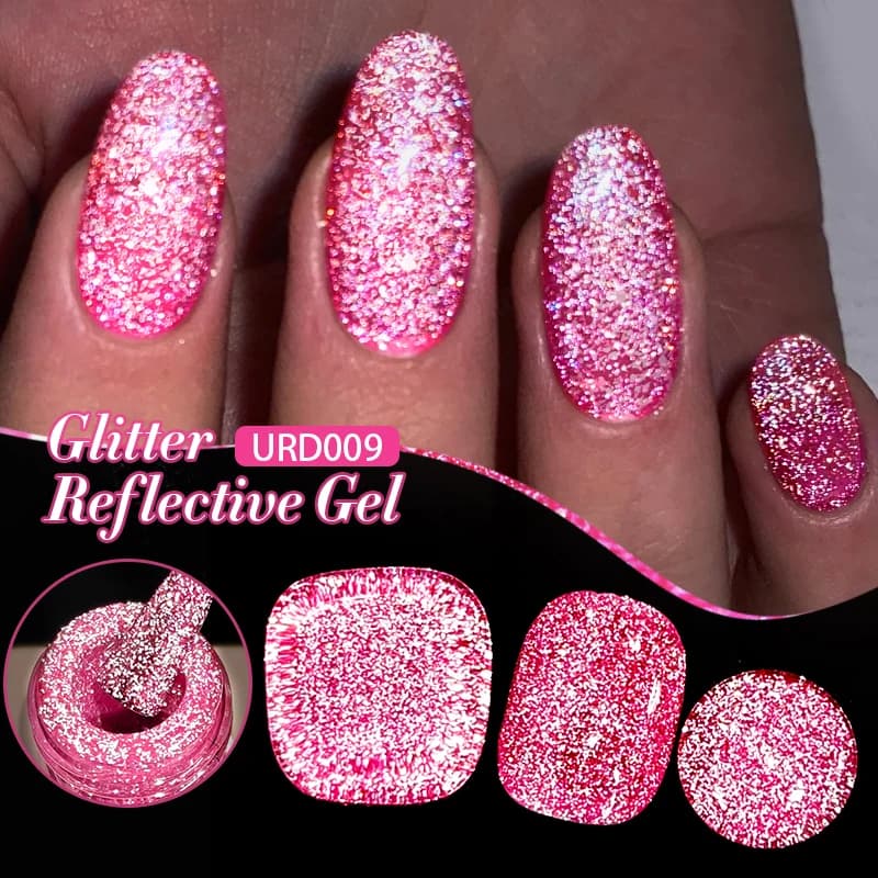 UR SUGAR 15ml Fluorescent Reflective Nail Gel Polish Flash Effect Glitter Neon Soak Off UV Gel Manicure Halloween Nail Art - 3