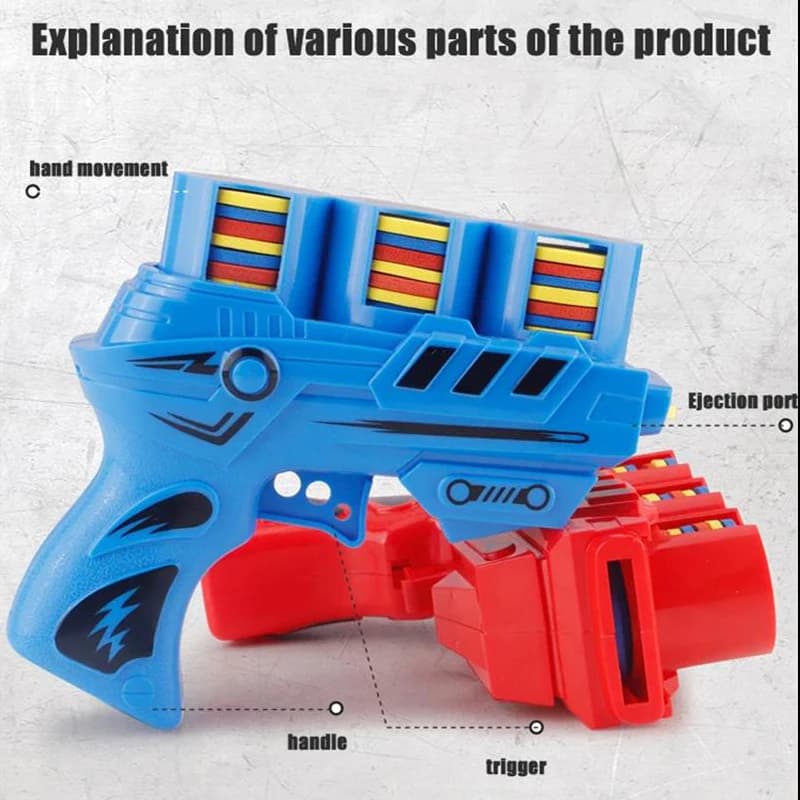 الأطفال الصحن الطائر GunsToy طرد الاطفال في الهواء الطلق لعبة رغوة مع 25 قطعة القرص الطائر ألعاب ترفيهية إيفا الرصاص الناعمة الصغيرة معركة - 3