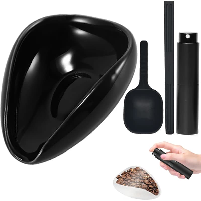 مجموعة كوب وملعقة جرعات حبوب القهوة FLYMUYU وعاء جرعات من السيراميك عدة صينية قياس للقهوة أو الشاي إكسسوارات إسبريسو