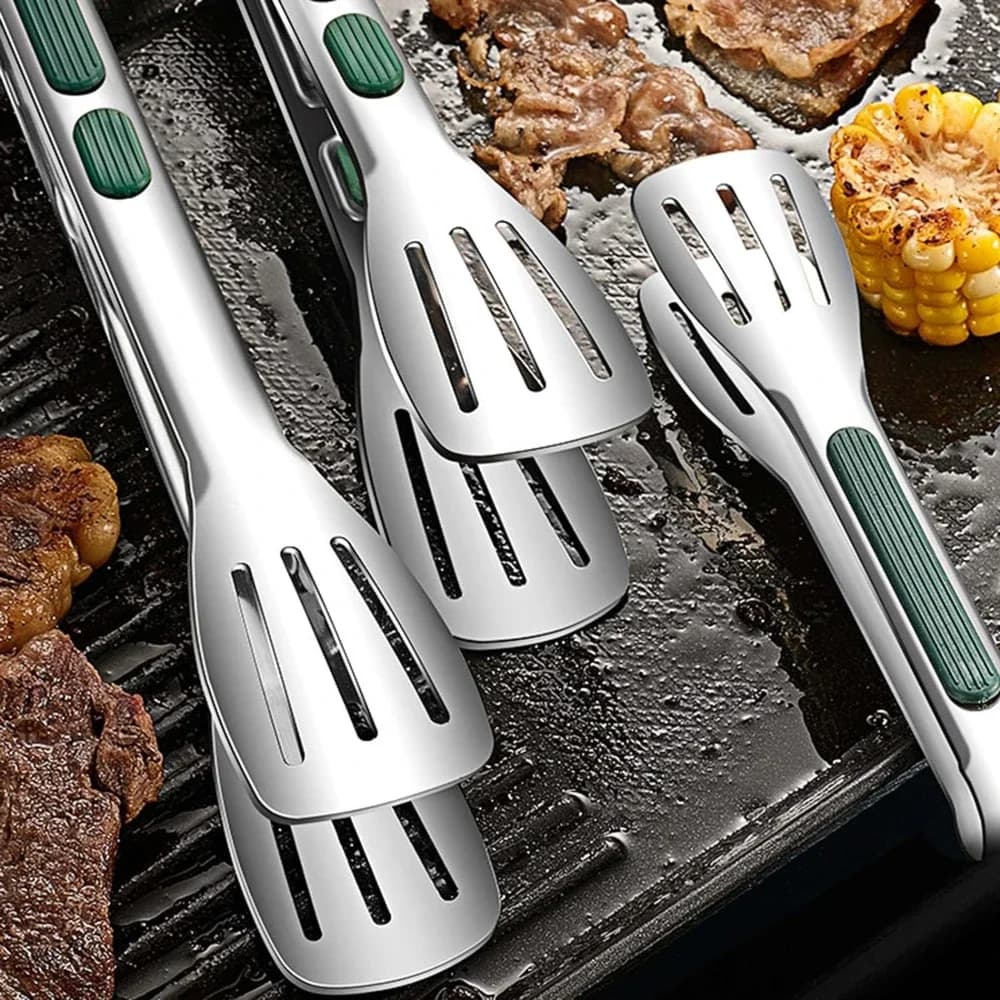 New Stainless Steel Food Tongs BBQ Meat Salad Bread Clip Barbecue Grill Buffet Clamp Non-slip Tong Cooking Tools Kitchen Gadgets - 2