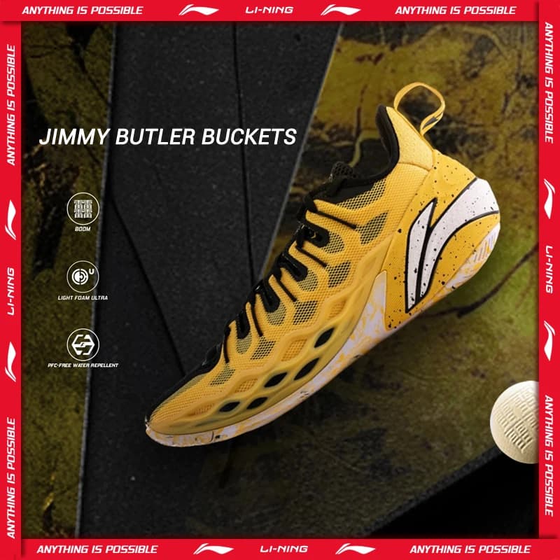 Li-Ning Men's JIMMY BUTLER BUCKETS Professional Basketball Shoes Boom Cushion LiNing Breathable Sports Shoes ABAV023