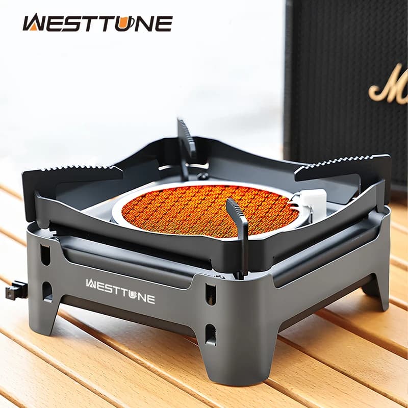 موقد احتراق بالأشعة تحت الحمراء من WESTTUNE موقد محمول للطهي بقوة 3600 واط مع إشعال إلكتروني للتخييم والنزهات