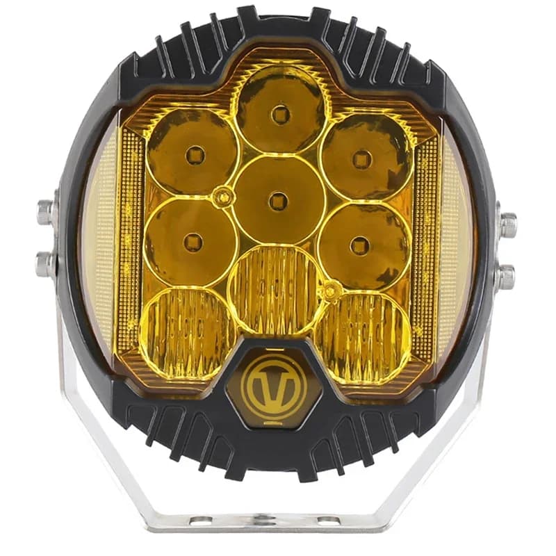 مصباح عمل LED ثلاثي الجوانب مضيء 2024 إضاءة قيادة ضبابية 5 بوصة 90 واط 6500 كلفن أبيض أصفر إضاءة كاشفة للطرق الوعرة 4x4 سيارات الدفع الرباعي