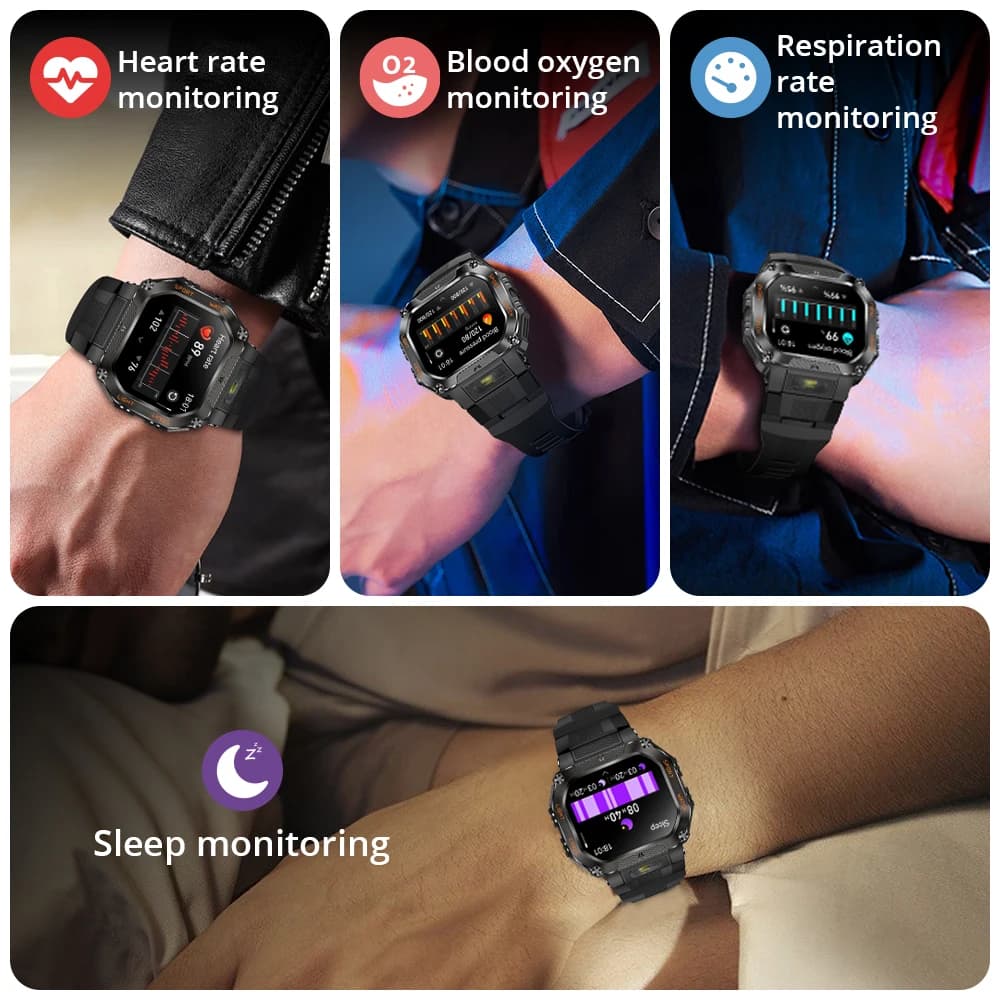 ساعة كولمي P85 الذكية 2025 للرجال مكالمات بلوتوث ساعة ذكية خارجية متينة 3ATM مقاومة للماء IP68 كشاف ساعات رياضية للياقة البدنية - 3
