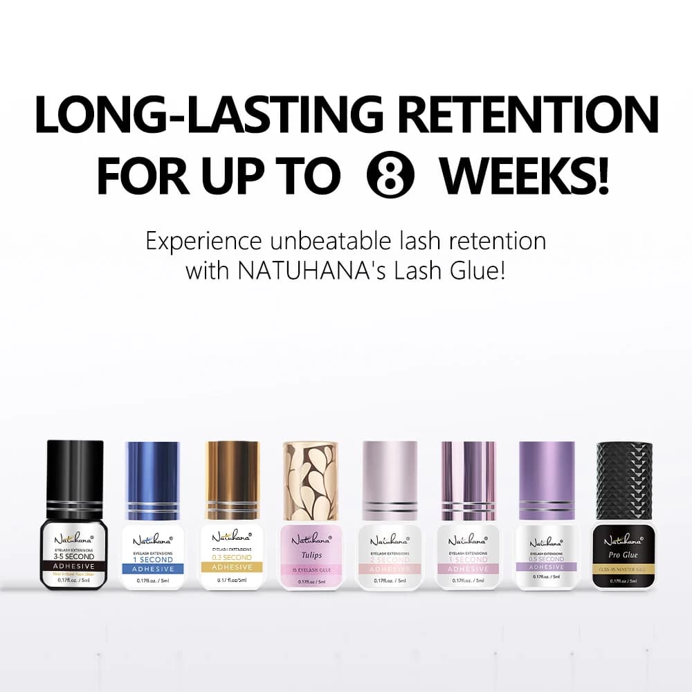 NATUHANA 5ml 1 Second Fast Drying Strong False Eye Lash Extension Glue Adhesive Retention 5-7 Weeks Low Smell Mink Eyelash Glue - 3
