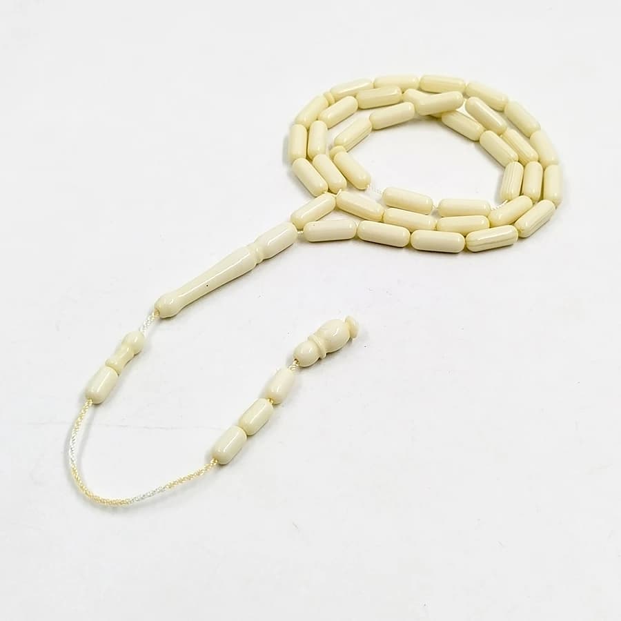 سبحة مسبحة 33 حبة لون عاجي هدية عيد رمضان إكسسوارات يدوية موضة عربية - 4