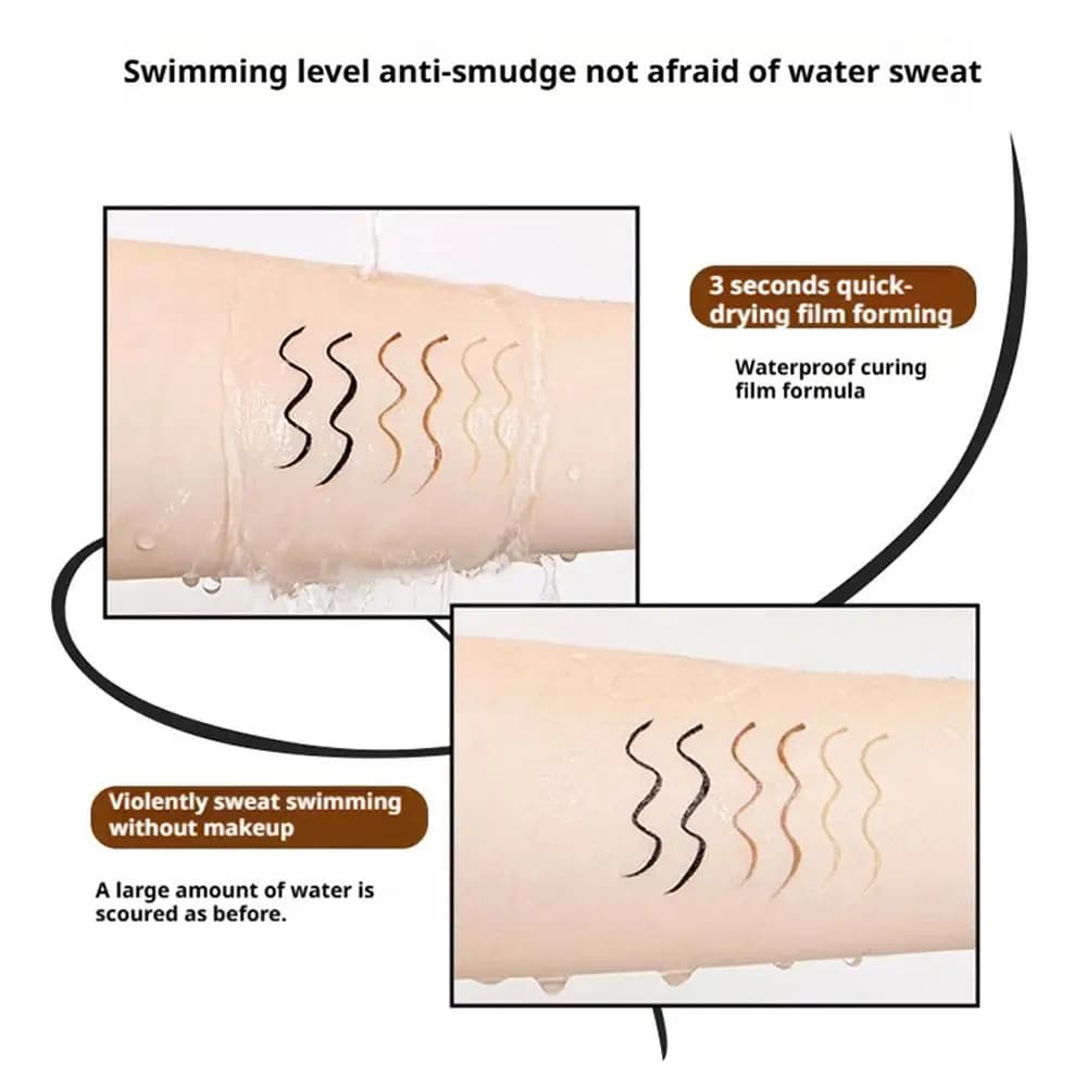 كحل سائل مقاوم للماء، 3 ألوان، تجفيف سريع، مقاوم للتلطخ، للعيون الحساسة - 4