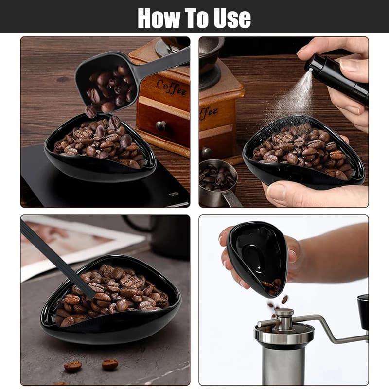 مجموعة كوب وملعقة جرعات حبوب القهوة FLYMUYU وعاء جرعات من السيراميك عدة صينية قياس للقهوة أو الشاي إكسسوارات إسبريسو - 3