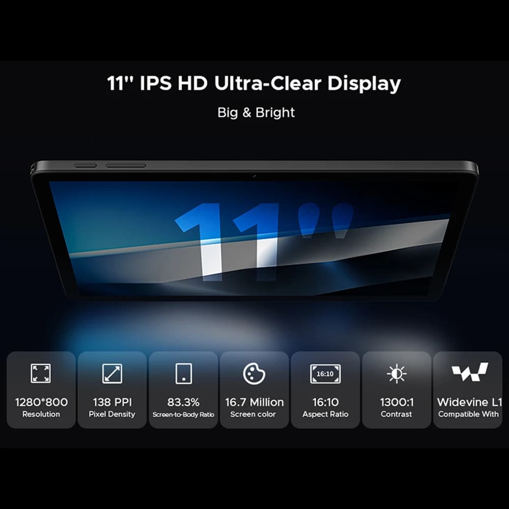 Global Version DOOGEE Tab A9+ Tablet 20GB 64GB 11" HD Display  8580mAh Unisoc T7200 Dual Speakers Android 15 2 In 1 Tablet - 3