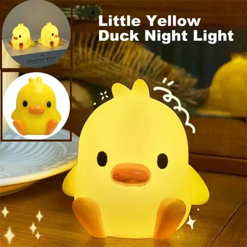 1-3pcs Yellow Duck Night Light Cartoon Creative Children's Gift Small Desk Lamp Soft Light Bedroom Atmosphere Bedlight - 2