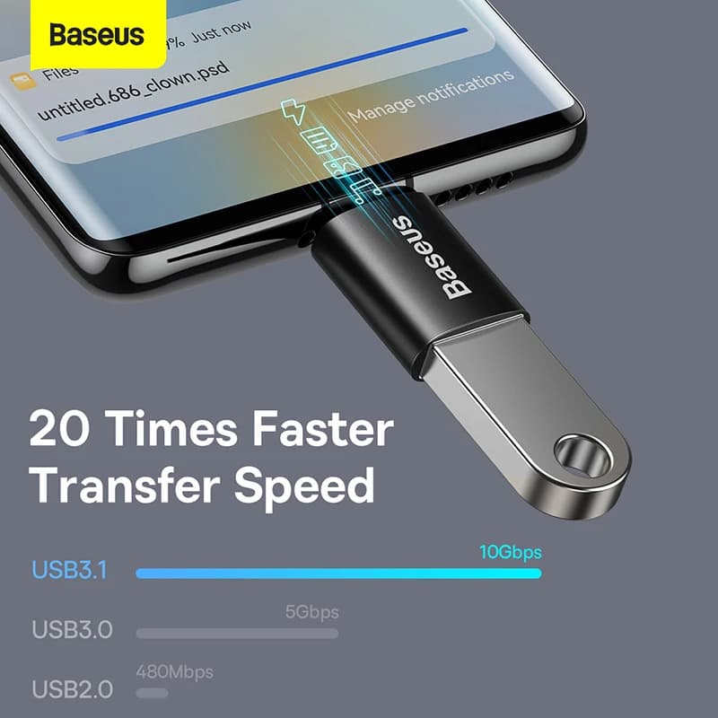 Baseus USB 3.1 OTG Adapter Type-C to USB-A  USBC Type C Female Converter For Macbook Xiaomi Huawei Samsung 10Gbps Data OTG Adapt - 5