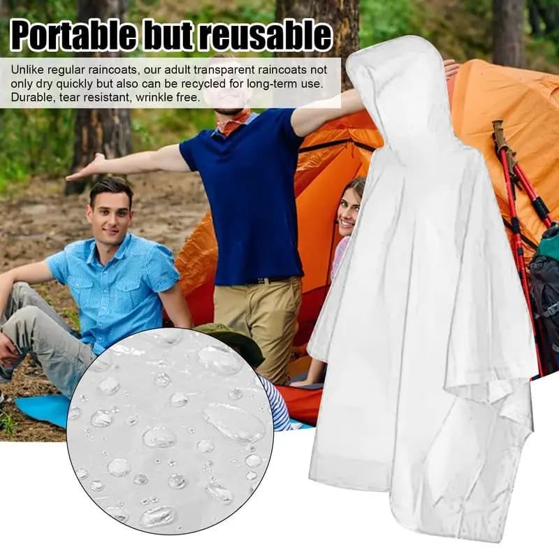 Portable Raincoat Women Men Outdoor Rainwear Waterproof Disposable Camping Hiking Hooded Ponchos Rain Cover Travel Accessories - 5