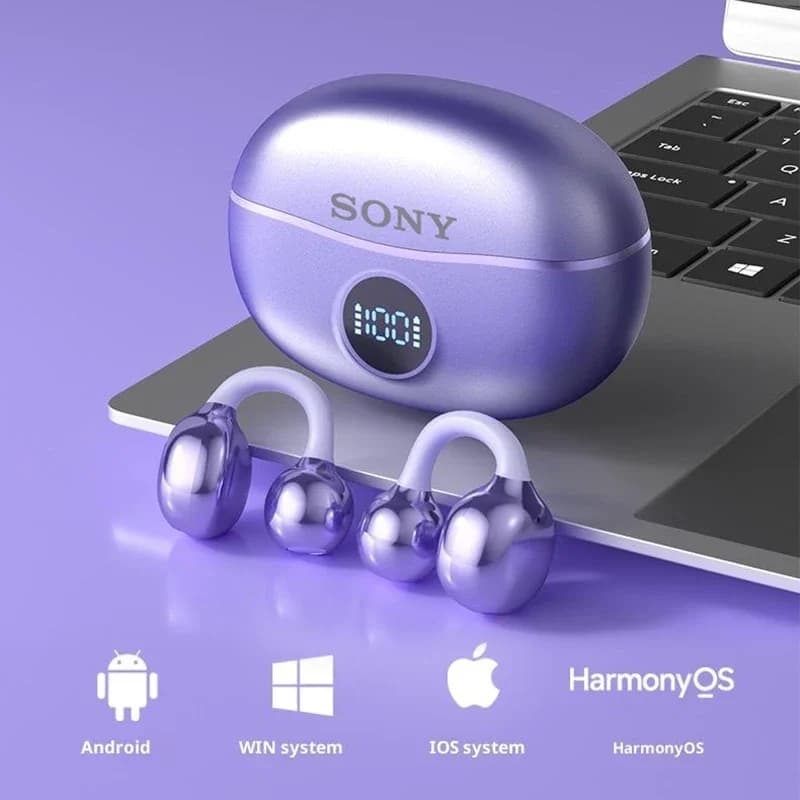 سماعات سوني اللاسلكية الأصلية D151 بتصميم مفتوح من الخلف مع مشبك، سماعات أذن رياضية بتقنية البلوتوث 5.4، سماعات رأس عازلة للضوضاء بجودة صوت عالية الدقة - 3