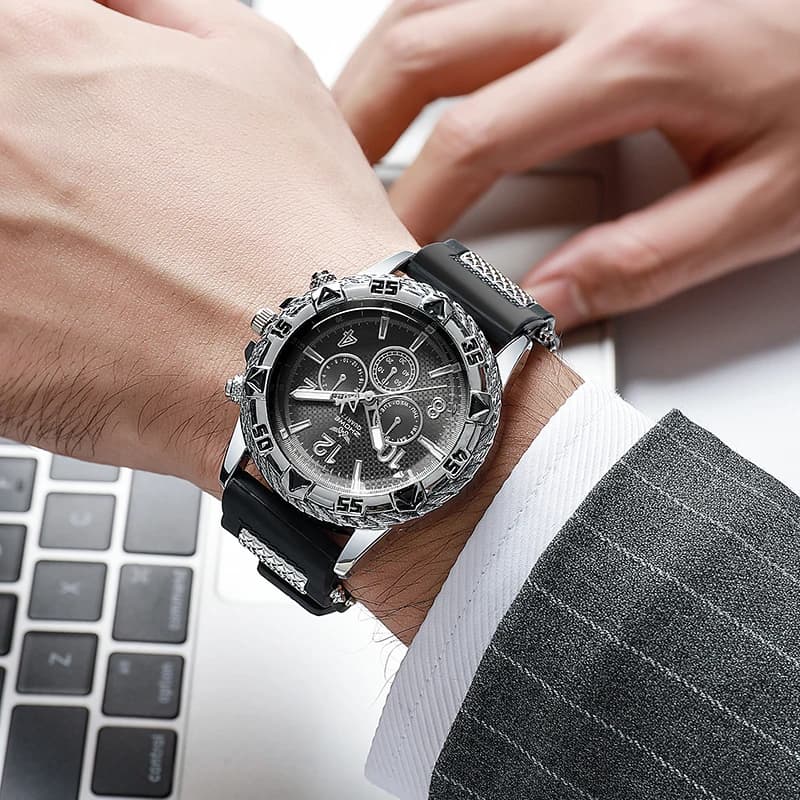 Fashion Sports Style Silicone Men's Watch Casual Wrist Watch - 5
