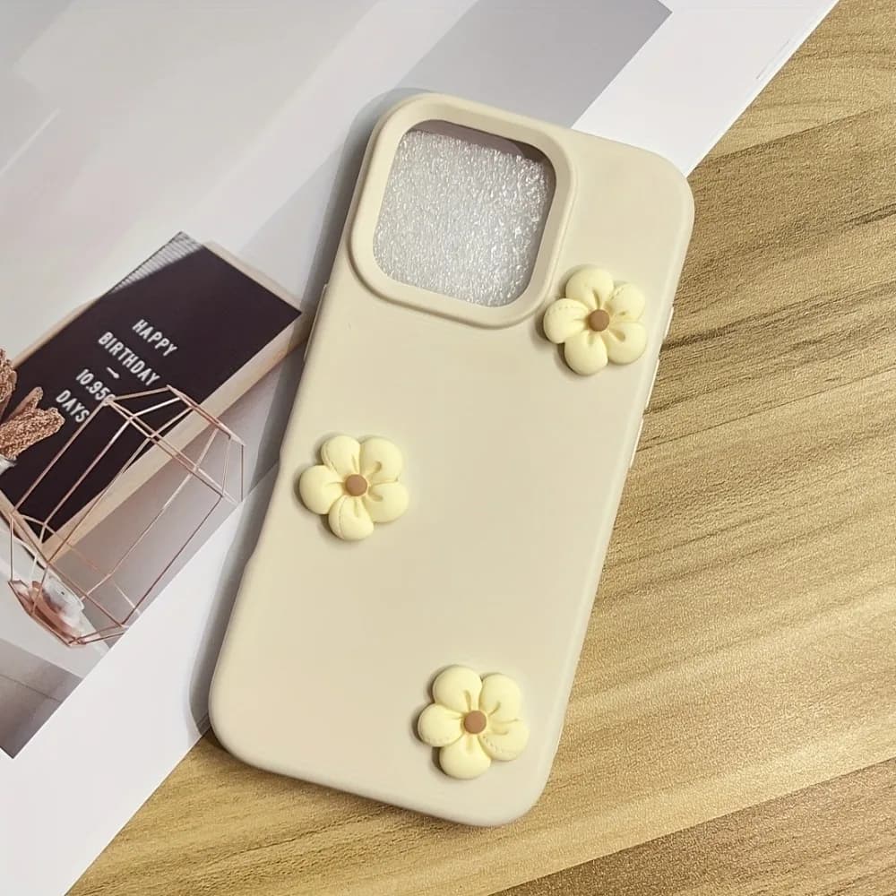 غطاء هاتف مزين بزهور الدوبامين الملونة لطيف لهاتف iPhone 17 Pro Max و17Air و16 و15 و14 و13 و12 و11 Pro Max و15 و14 Plus غطاء مات مقاوم للصدمات - 6