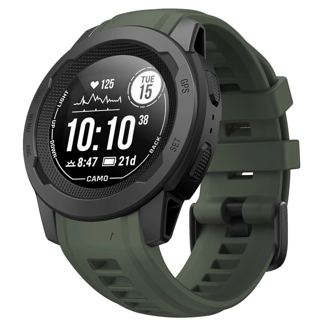 حزام ساعة Garmin من السيليكون الناعم 20mm و22mm مع سوار مطاطي قابل للاستبدال لـ Instinct 2S وInstinct 2