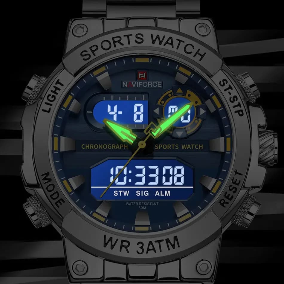 NAVIFORCE Men Military Watch Waterproof Wristwatch Dual Display Quartz Clock Sport Watch Male Big Watches Men Relogios Masculino - 5