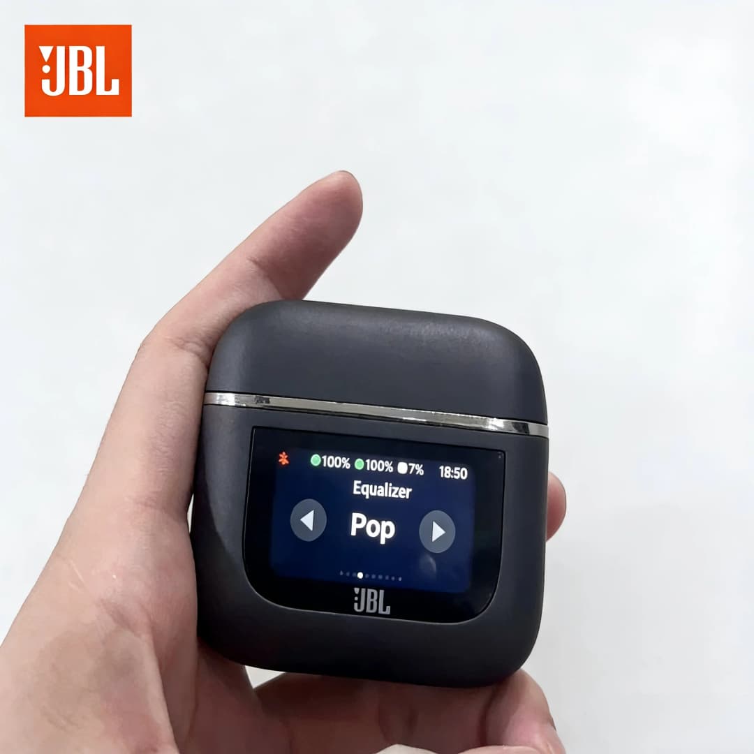سماعات أذن بلوتوث لاسلكية حقيقية JBL Tour PRO 2، سماعات ستيريو رياضية مع شاشة LCD، إصدار HK - 4
