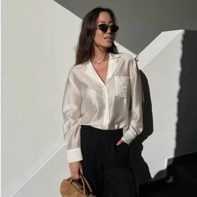 2026 New Women's Spring Shirts Fashion Loose Elegant Office Shirts Chic Street Comfort Youth Travel Holiday Shirt Tops - 2