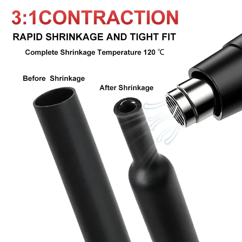 1 متر مع غراء جدار مزدوج 3:1 أنبوب انكماش حراري 1.6/2.4/3.2/4.8/6.4/7.9/9.5/12.7/30/50 ملم أنابيب قابلة للانكماش غلاف لاصق كم سلك - 3